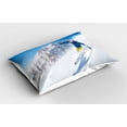 thumbnail image 2 of Ambesonne Winter Pillow Sham 2 Pack, Skiing Extreme Sports, 30"x20", Blue White Yellow, 2 of 3