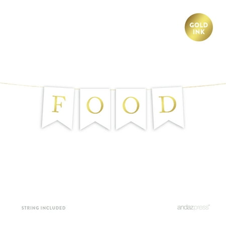 Food Gold Ink Pennant Party Banner