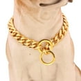 thumbnail image 2 of 15mm Stainless Steel Large Dog Collars, Dog Chain Necklace, Gold, 2 of 6