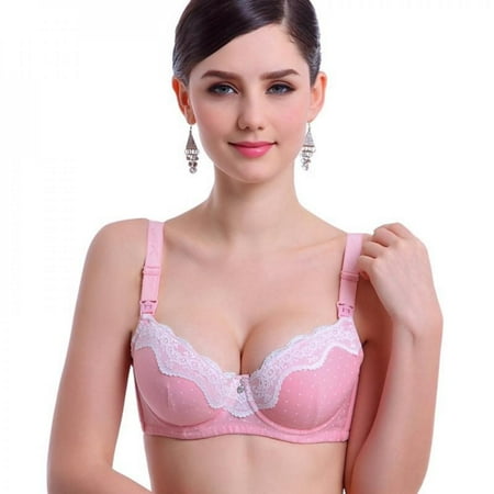 

50% Off Clear! Nursing Breastfeeding Pregnant Bra Polka Dots Lace Sleeping Maternity Bra