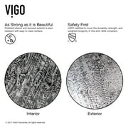 VIGO Giovanni Titanium Gray Glass 17 in. L x 17 in. W x 6 in. H Round Vessel Bathroom Sink