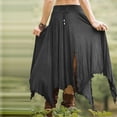 thumbnail image 4 of Xdegoge Womens Asymmetrical Skirt Maxi Skirt Dance Skirt High Waisted Side Slit Flowy Irregular Hem Long Bottoms for Party Rave Clubwear Events Wears, 4 of 5