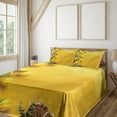 thumbnail image 2 of Ambesonne Yellow Fitted & Top Sheet Set with Shams, Tulip Flowers Garden, Yellow Green, 2 of 5
