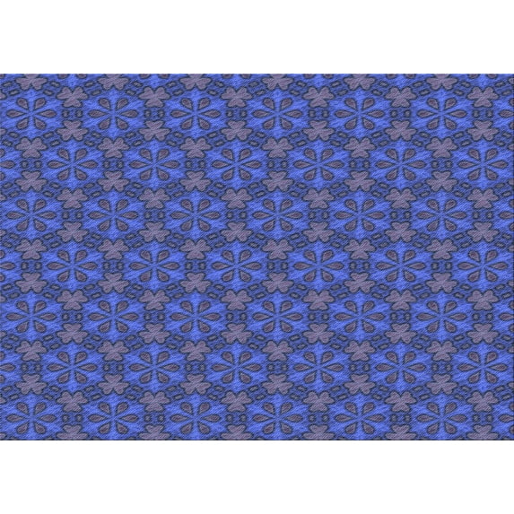 Ahgly Company Indoor Rectangle Patterned Sapphire Blue Area Rugs, 2' x 3'