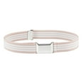 thumbnail image 3 of Kids Elastic Adjustable Strech Belt With Silver Square Buckle - Beige And White Stripes, 3 of 4