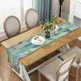 thumbnail image 5 of Beach Ocean Theme Blue Summer Dining Table Runner 76 inches Long, Rustic Vintage Wood Shell Starfish Linen Dining Table Runner for Everyday Use 13X90IN, 5 of 5