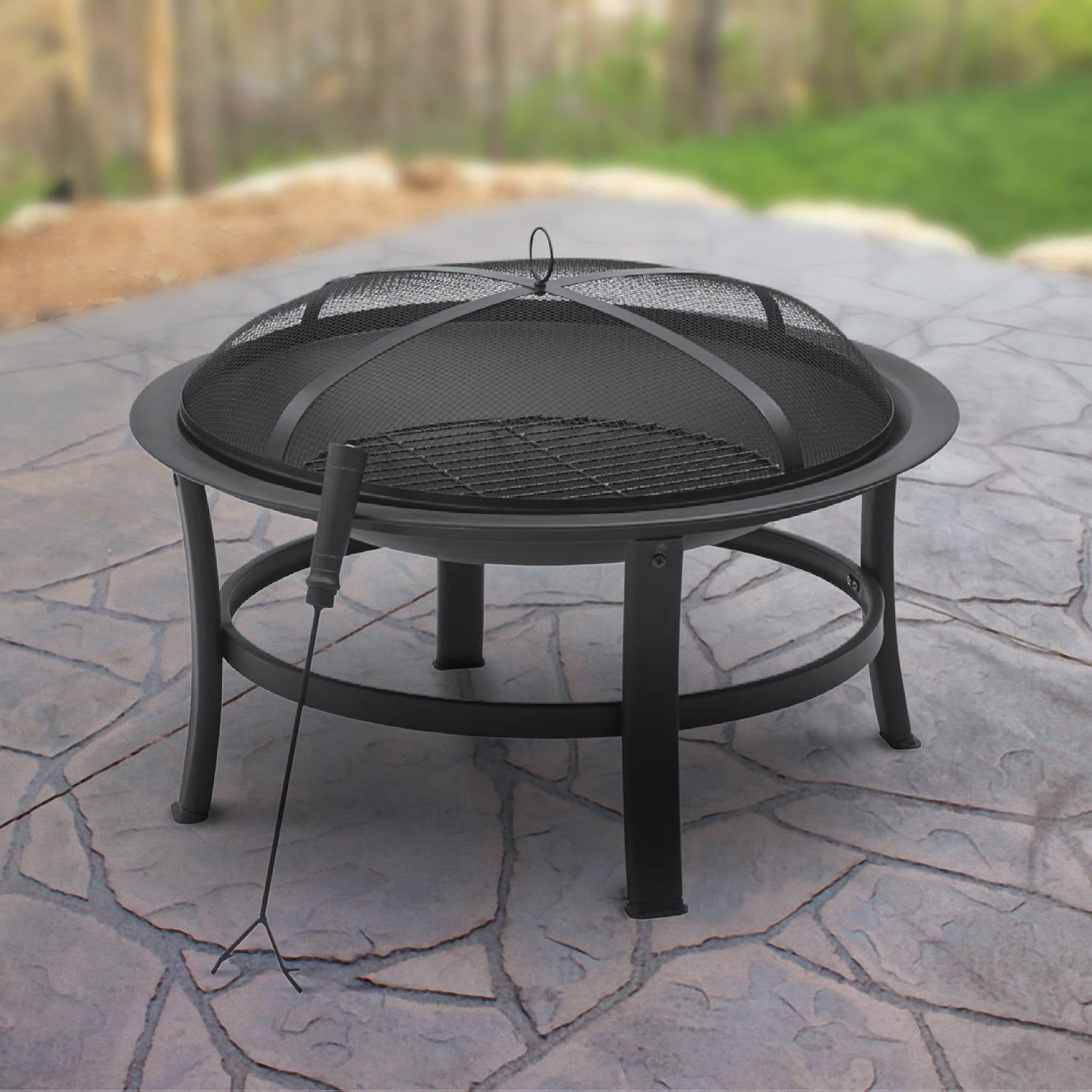 Mainstays 30 Fire Pit Black Com, 30 Inch Fire Pit Table