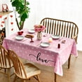 thumbnail image 4 of Valentine''s Day Tablecloth 70×70 Inch Round, Mini Love Hearts Pink Washable Table Cover for Party Picnic Dinner Decor, 4 of 6