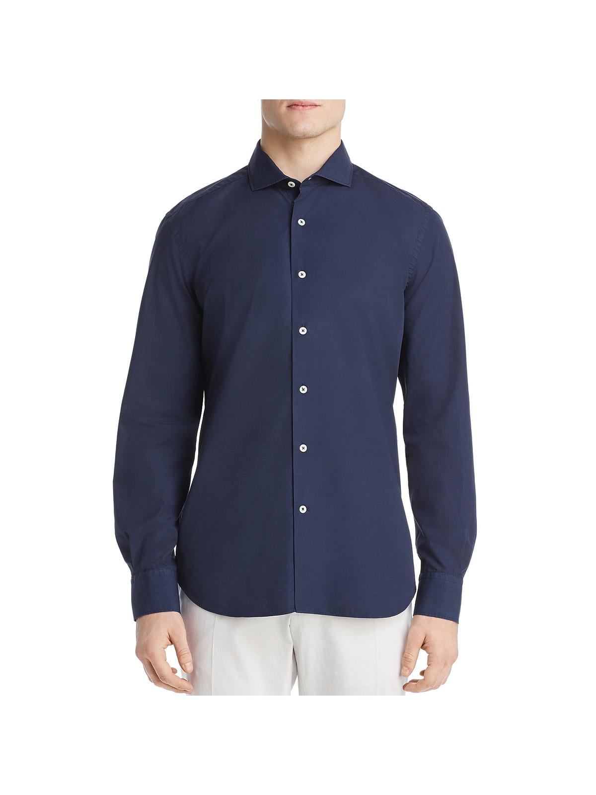 INC Mens Black Contrast Stitch Collar Button-Down Shirt Top XS BHFO 4583 
