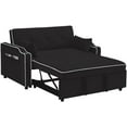 thumbnail image 5 of Rugerasy 3-In-1 Sleeper Sofa Couch Bed With Usb & Type C Port,Modern Convertible Pull Out Loveseat Futon Sofa,With Adjustable Backrest and Pillows,Phone Holder,Cupholder,Side Pocket,Black, 5 of 7