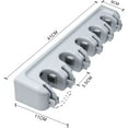 thumbnail image 5 of Soporte de escoba montado en la pared con 5 ranuras y 6 ganchos multitarea Zhivalor WLJ-3359, 5 of 5
