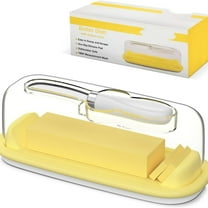 -Butter Dish with Lid and Knife for Countertop and Refrigerator, Butter Stick Holder with Airtight Transparent Cover that Keeps Butter Soft