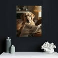 thumbnail image 4 of COMIO Funny Dog Bathroom Wall Art Black and White Dog Bathroom Print, Dog Sitting in Toilet Reading Newspaper Painting Framed Artwork Modern Artwork for Bathroom Toilet Decor, 4 of 4
