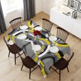 thumbnail image 6 of Yellow Geometric Table Cloth Waterproof Tablecloths, Gray Black Retro Abstract Stripes Lines Tablecloth Dining Table Cover for Kitchen Party Tabletop Outdoor, Rectangle Tablecloth 54x108 Inch, 6 of 9
