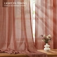 thumbnail image 6 of Terracotta Sheer Curtains for Living Room Patio Door, Elegant Cotton Linen Textured Light Filtering Privacy Sheer Drapes Natural Farmhouse Voile Curtains Rod Pocket, W52 x L108 in, 2 Panels, 6 of 15