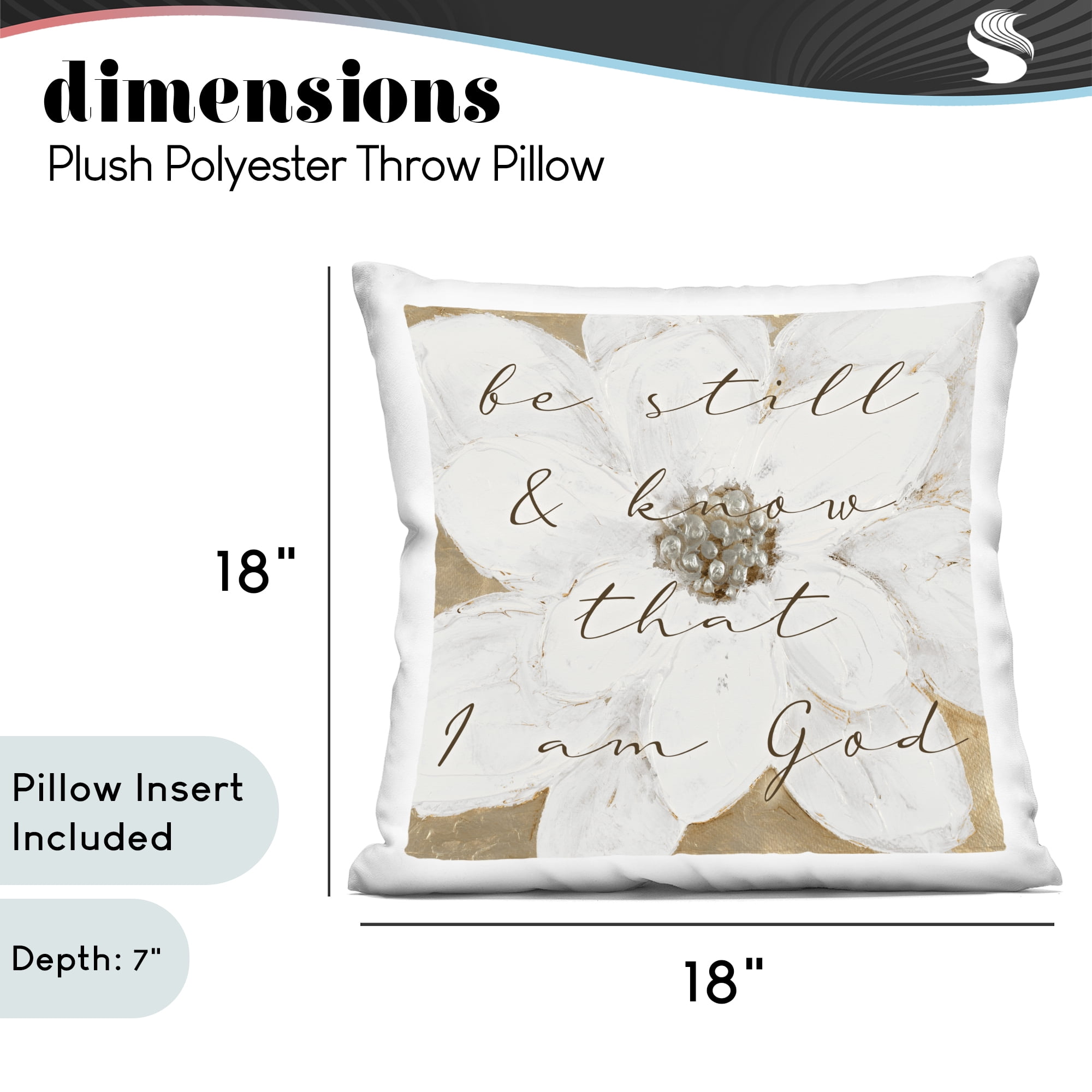 Stupell Industries Be Still Rustic Proverb Decorative Printed Throw Pillow, design by Lanie Loreth