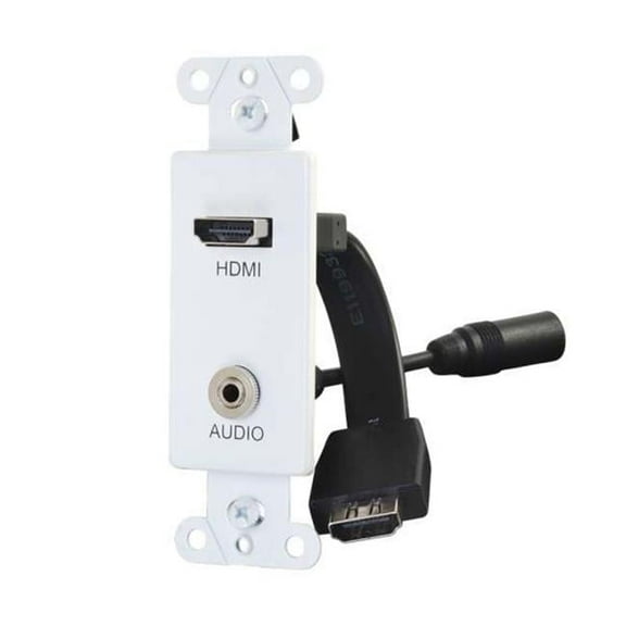 C2G 39872 HDMI & 3.5 mm Audio Pass Through Decorative Wall Plate, White