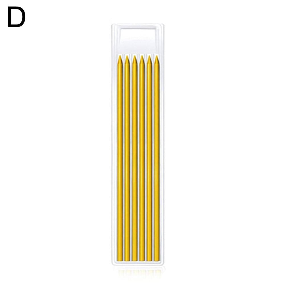 Carpenter Pencil Set With 7 Refill Set Leads Built-in Sharpener Deep Hole Mechanical Marker Marking Pen Tool Marker Sets