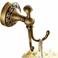 thumbnail image 1 of Diseño Antiguo Crochet Doble Mural pour Peignoir Salle de Bain WC en Laiton de Qualité Base Sculptée Patère Double de Couleur Bronze Économie d'Espace pour Entrée Armoire Toilette Chambre, 1 of 5