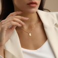 thumbnail image 3 of MACEHLJP Initial Necklaces for Women 14K Gold Plated J-Initial Tag Pendant Necklace for Her, 3 of 5