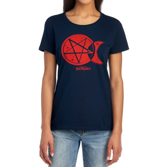 Chilling Adventures of Sabrina Dark Moon Women's T Shirt, Navy, Large
