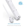 thumbnail image 4 of BESTEK 6-Outlet Surge Protector Power Strip, 6ft Long Extension Cord,Wide Spaced Multi Outlets Plugs,1875W,White, 4 of 8