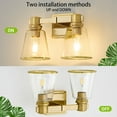 thumbnail image 4 of Deyidn 2-Light Gold Mid Century Modern Wall Sconce Vanity Lights with Clear Glass Shades, 4 of 7