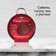 thumbnail image 4 of Comal antiadherente FLAVOSTONE de 30 cm, rojo para calentar y cocinar, 4 of 6
