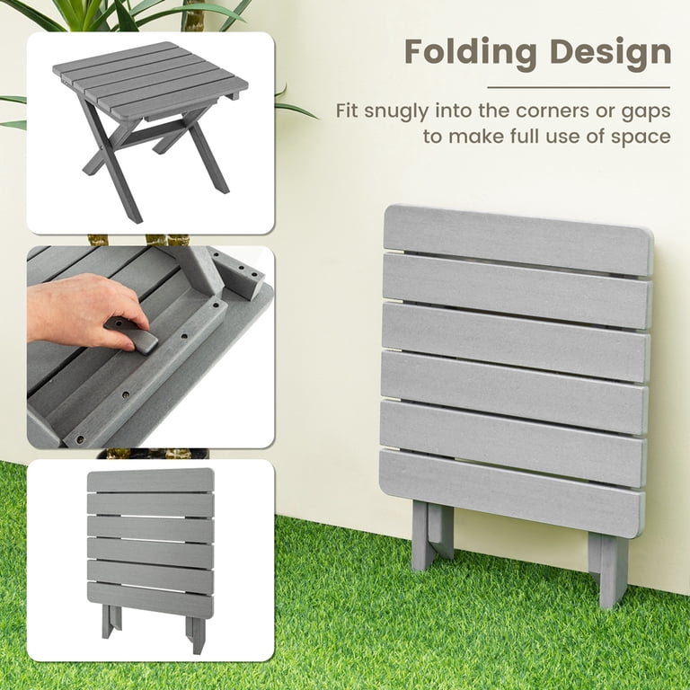 Costway Small HDPE Plastic Garden Table for Patio, Porch, Indoor Costway Small HDPE Plastic Garden Table for Patio, Porch, Indoor