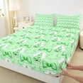 thumbnail image 3 of jejeloiu Xmas Tree Bed Sheets,Merry Christmas King Sheets,Green Bowtie Bow Sheet Set For Teens,Luxury Bedroom Decor,4 Pieces, 3 of 7