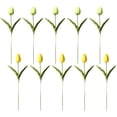 thumbnail image 1 of Ramo de arreglo de flores artificiales de tacto Real de tulipanes falsos de PU para decoración de boda en el hogar, oficina, 10 Uds., 1 of 5