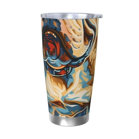 

Goofa Patriotic Bulldog Welcome for 20 oz Skinny Tumbler Stainless Steel Coffee Mug Slim Vacuum Insulated Travel Cup Car Cup-Without Straw