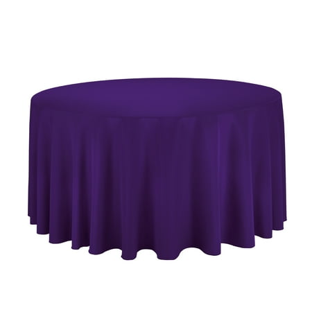 

LinenTablecloth 120 in Round Polyester Tablecloth Purple