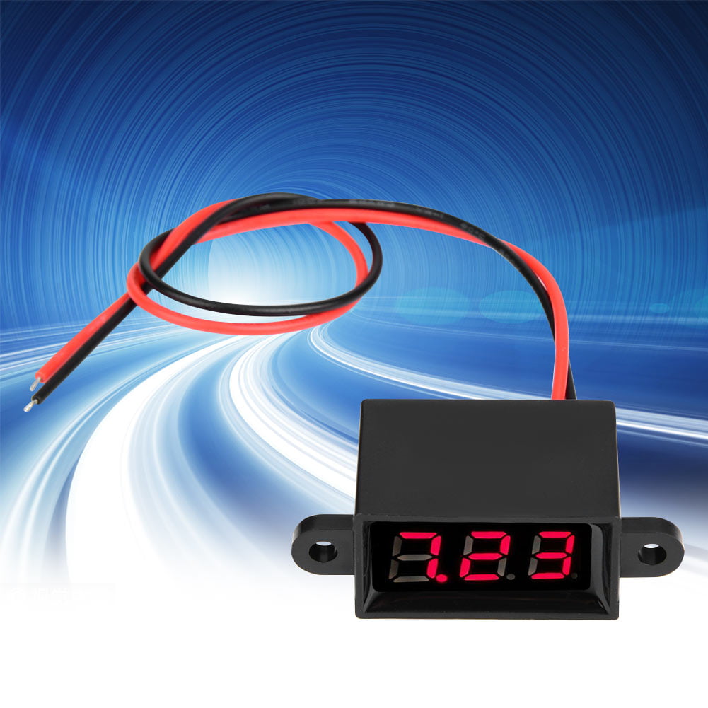 Small Practical 0.28'' Dual Wire Color Digital Display Waterproof Voltmeter
