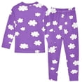 thumbnail image 2 of Cloud Pattern Cotton Pajamas 2 Piece Set Sleepwear Soft and Comfortable Homewear Nightwear, 2 of 7