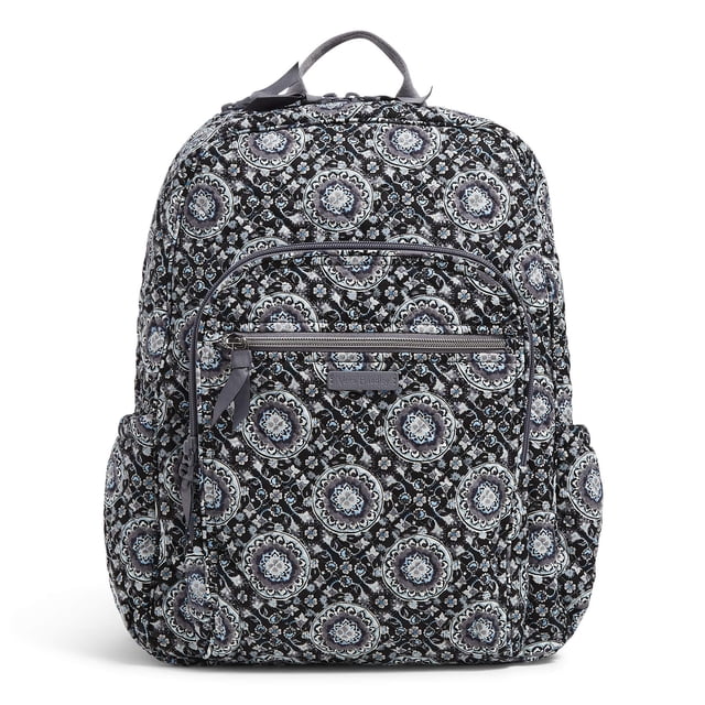 Mochila Vera Bradley Cotton Campus Charcoal Medallion