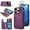 Darkpurple, variant on Allytechgroup iPhone 15 Pro Max Wallet Case, RFID Blocking Zipper Pocket Ring Holder Kickstand Bumper Shockproof Portable Durable Phone Case for Apple iPhone 15 Pro Max, Violet