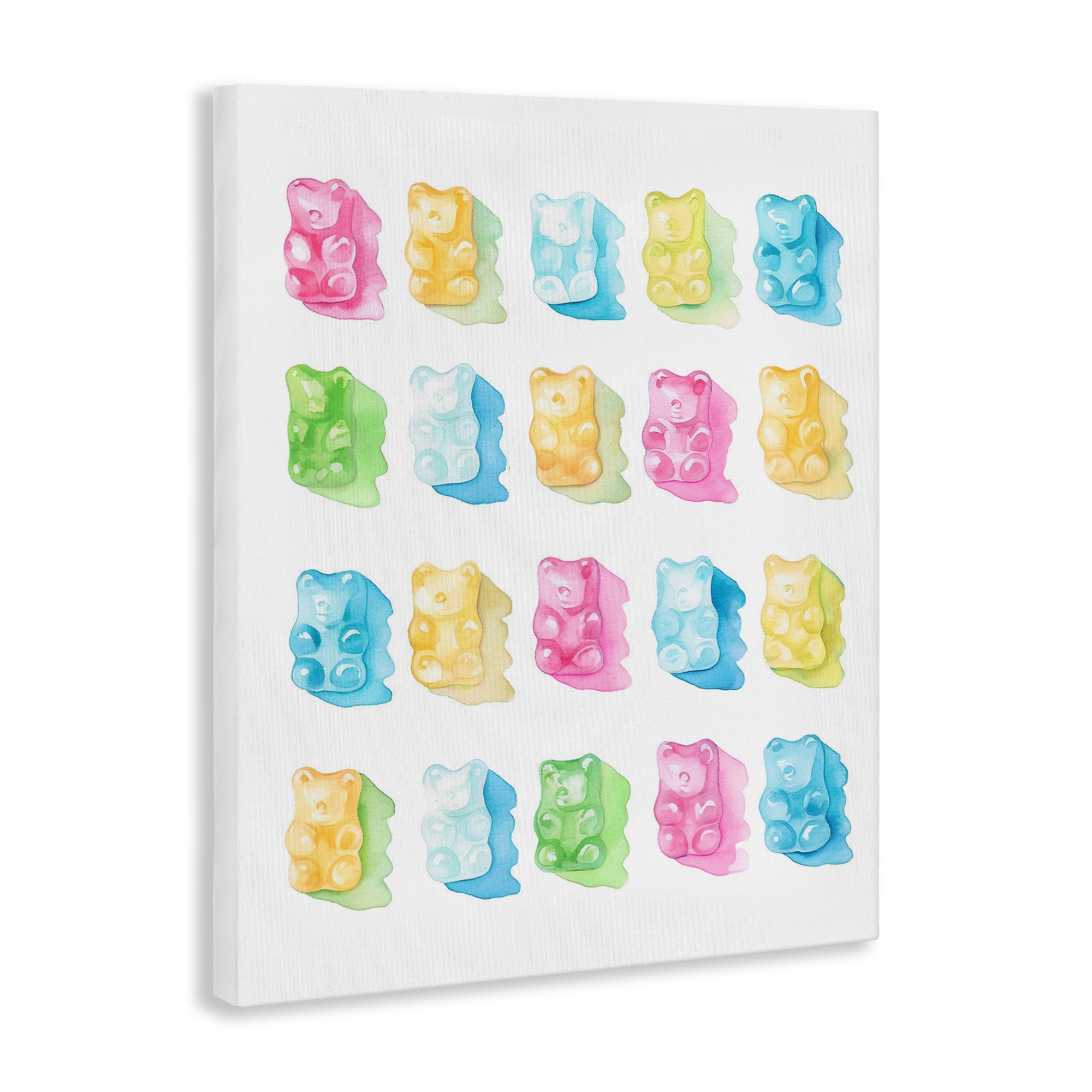 Pastel Candy Bears Collection Canvas Wall Art, design by Lil' Rue