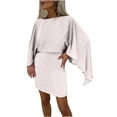 thumbnail image 1 of YUTK Robes pour Femmes en Liquidation, Robe Raglan en Satin Beige TG, 1 of 5