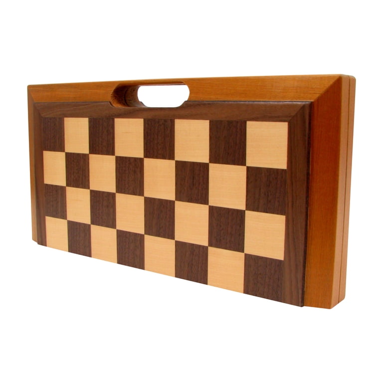 Handmade Armenian Walnut Chess Set - 3 In 1 Backgammon & Checkers Board, High Detail Wooden Game