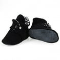 thumbnail image 3 of Anti-Slip Sole, Fleece Baby Booties, Newborn Home Booties, Sweat Proof Organic Cotton Lining, Black, 3 of 7