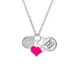 thumbnail image 2 of Delight Jewelry Stainless Steel Engraved Nevertheless She Persisted - Hot Pink Heart Nurse Strong Zoe Necklace, 2 of 4