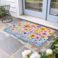 thumbnail image 2 of Spring Floral Doormat Outdoor Entrance 24"x36", Watercolor Colorful Botanical Summer Absorb Moisture Dirt Door Mats, Non-Slip Rubber Backing Floor Mats Indoor, Low-Profile Front Door Rugs, 2 of 9