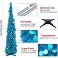 thumbnail image 4 of Christmas Tree,5ft Collapsible Pop Up Christmas Tree Blue Tinsel Coastal Christmas Tree, 4 of 14