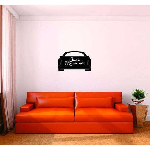 Do It Yourself Wall Decal Sticker Just Married Love Life Wedding Quote Home Decor 14x28"