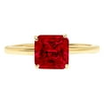 thumbnail image 3 of 2 ct Asscher Cut Natural Garnet Solitaire 14K Yellow Gold Womens Engagement Ring, 3 of 5