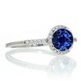 thumbnail image 2 of 1.5 Carat Round Cut Sapphire Halo Classic Diamond Engagement Ring on 10k White Gold, 2 of 2