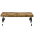 thumbnail image 6 of Kepooman Modern Rectangular Coffee Table with Chevron Pattern & Metal Hairpin Legs for Living Room, 43.31" L x 19.68" W x 17.71" H, Glossy Finished Wood, 6 of 12