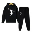 thumbnail image 2 of Conjunto de 2 piezas de sudadera con capucha y pantalones deportivos para niños de 4 a 14 años, conjuntos casuales para niñas, chándales, ropa para niños, otoño y primavera, 2 of 4