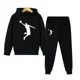 thumbnail image 2 of Conjunto de 2 piezas de sudadera con capucha y pantalones deportivos para niños de 4 a 14 años, conjuntos casuales para niñas, chándales, ropa para niños, otoño y primavera, 2 of 4